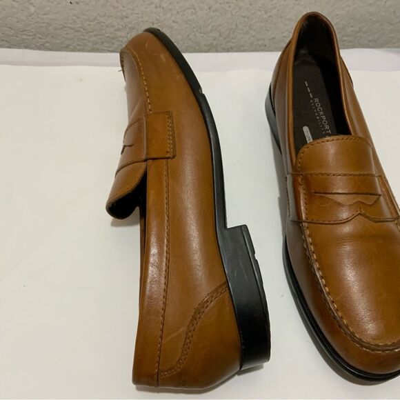 Rockport Walkability Trutech Brown Leather Slip On Casual Loafers Size 10 M - Picture 4 of 11